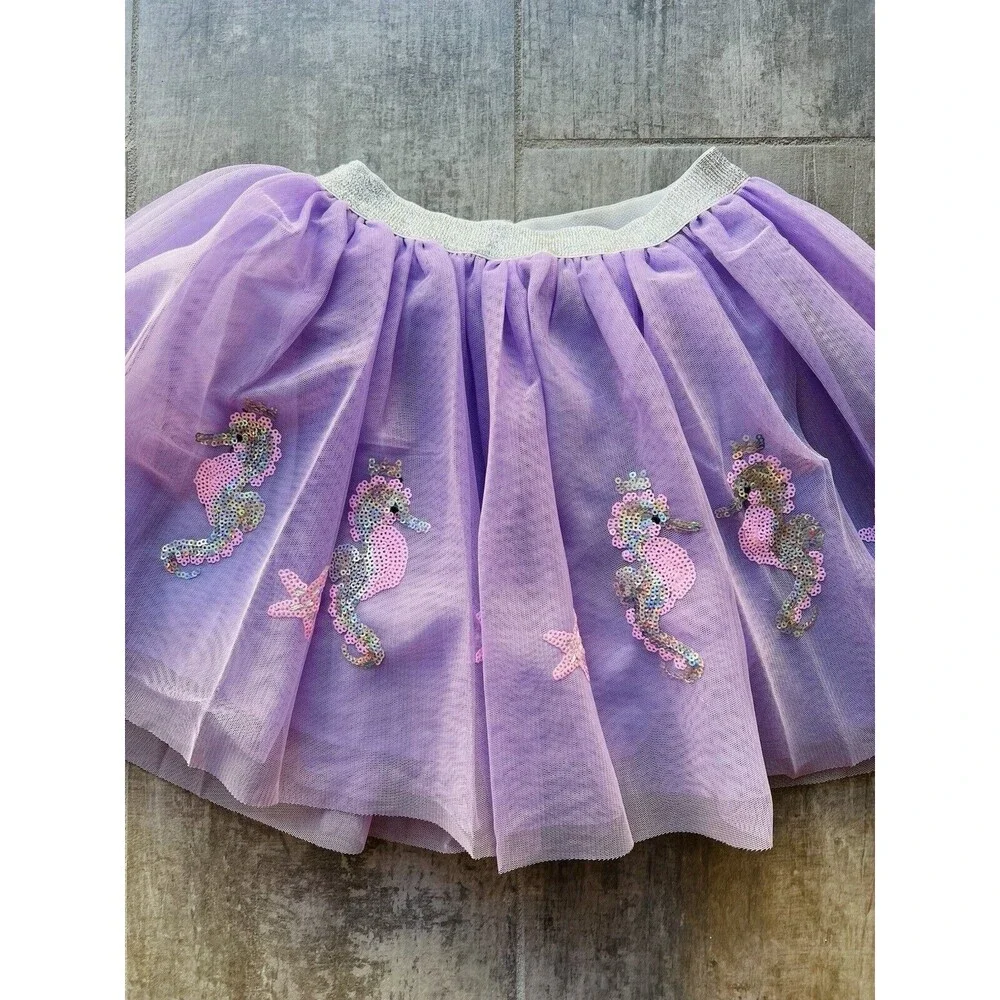 Los Angeles Boutique Tutu Tulle Star Seahorse Sequin Skirt Party Mermaid NEW 4T